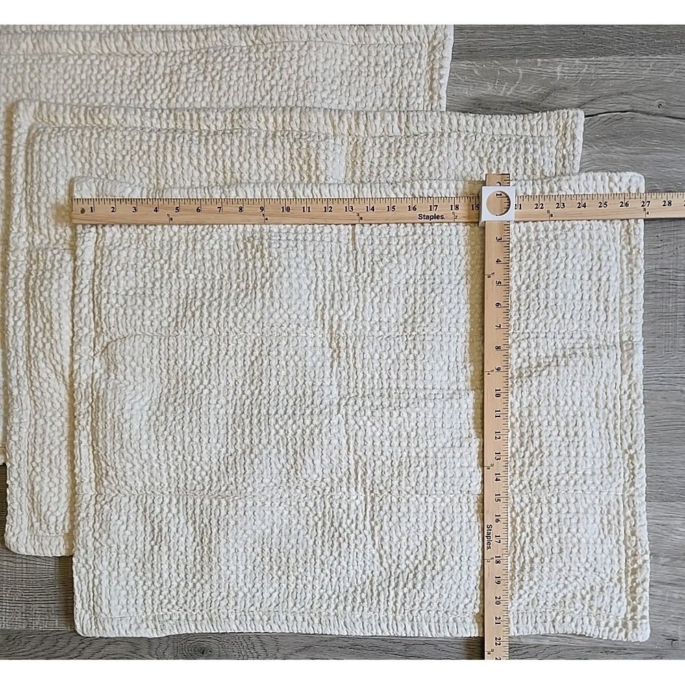 Beddy's Luxe Seersucker Shams Covers Neutral Beige Thick Cotton Luxury Set Of 4 - Picture 2 of 5
